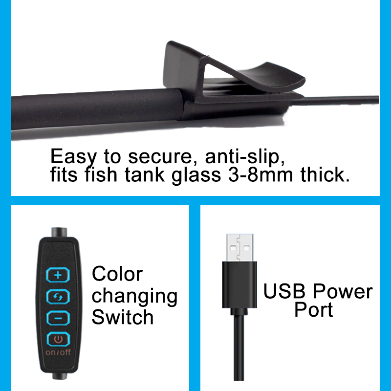 Lámpara LED USB para acuario,  - Aquarium Plant Grow Light reseña y precio