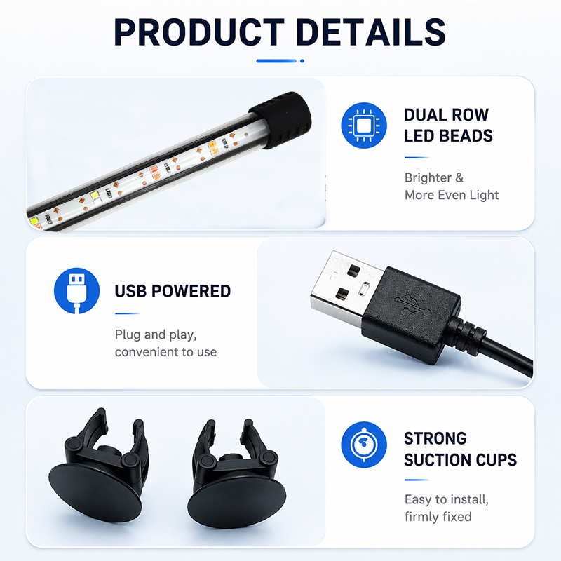 Tira de luces LED para acuario - Aquarium Plant Grow Light reseña y precio