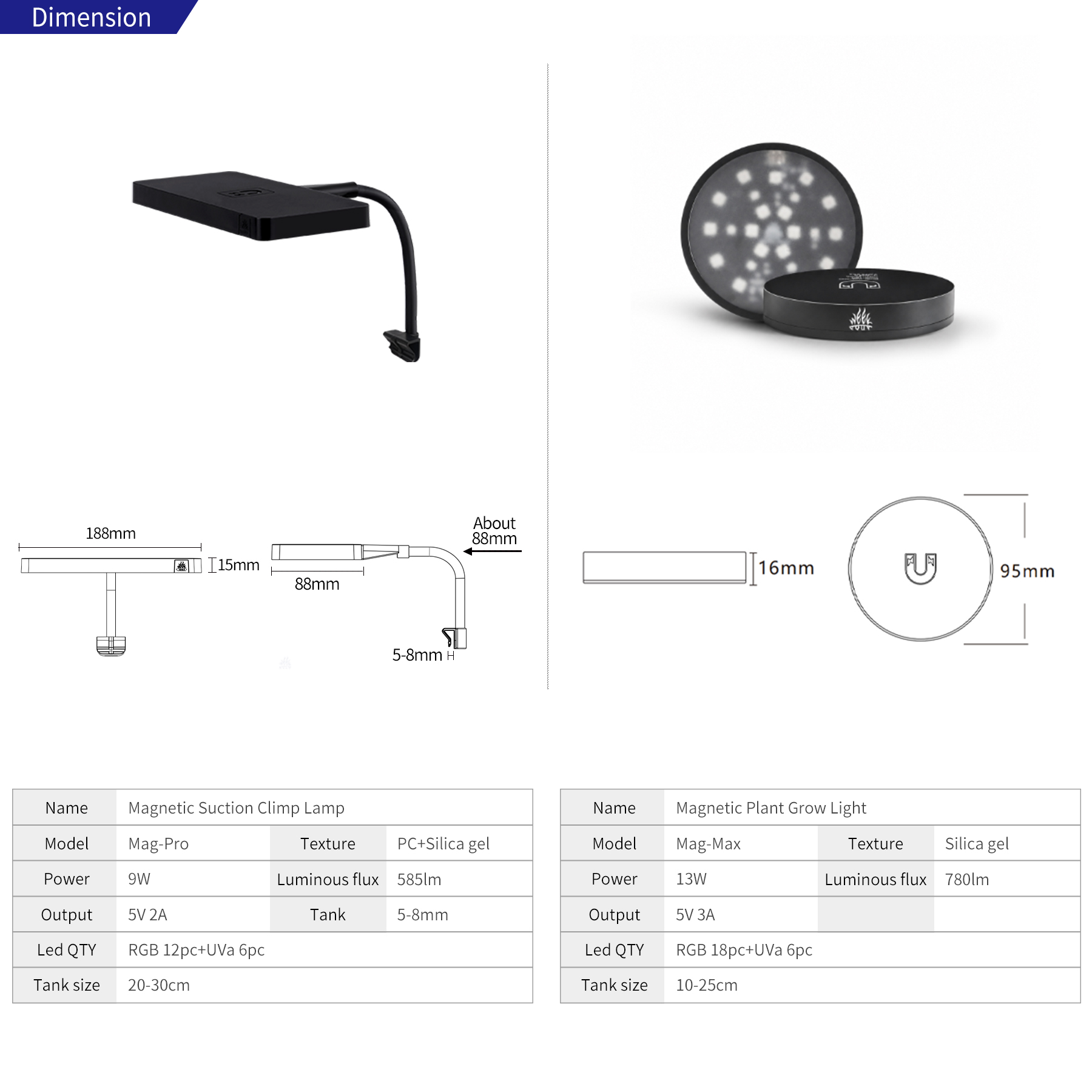 Lámpara de cultivo de plantas  - Aquarium Plant Grow Light reseña y precio