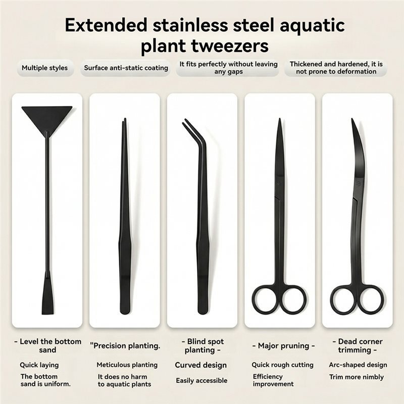 Juego de Herramientas para Acu - Planted Aquarium Tool Kit reseña y precio